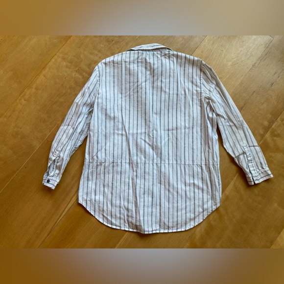 Calvin Klein White Pinstripe Button Down Shirt Women's Size M - Picture 4 of 4